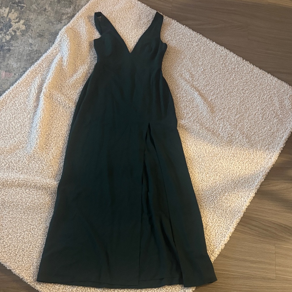 Elegant Dark Green Formal Dress w/slit
